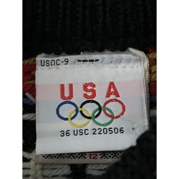 Dale of Norway Wool Sweater Womens Size 12 Fair Isle USA Olympic Tag Snowflake - Picture 9 of 12